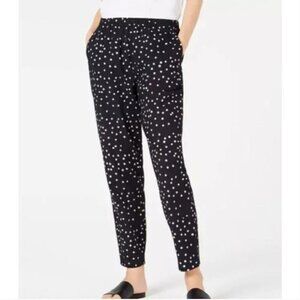 Eileen Fisher Organic Cotton Polka Dot Tapered Pants